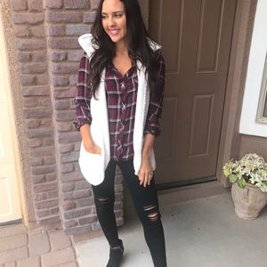 Boutique style faux Sherpa vest